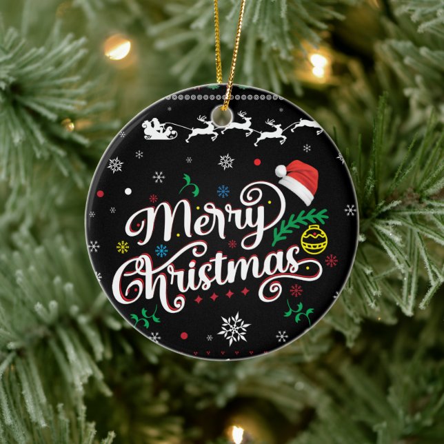 Funny Ugly  Merry Christmas Ceramic Ornament (Tree)