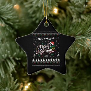 Funny Ugly  Merry Christmas Ceramic Ornament