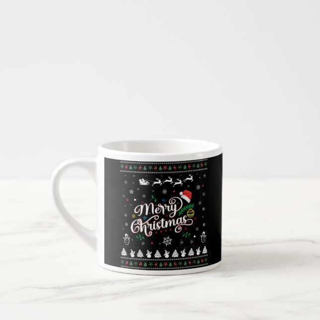 Funny Ugly  Merry Christmas Espresso Cup (Left)