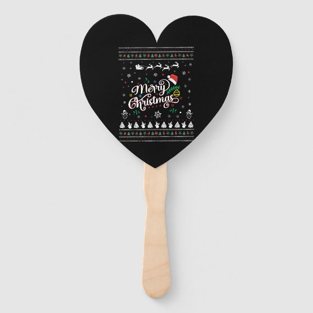 Funny Ugly  Merry Christmas Hand Fan (Front)