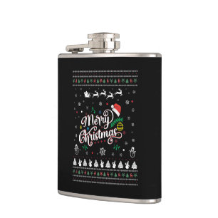 Funny Ugly Merry Christmas Hip Flask