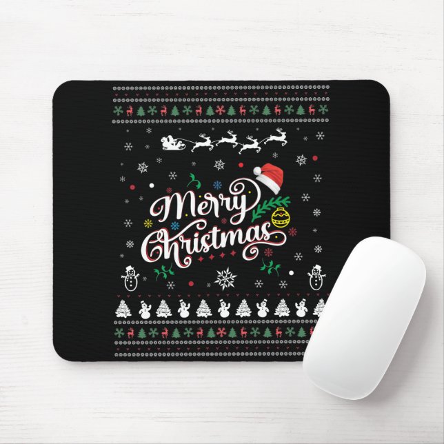 Funny Ugly  Merry Christmas Mouse Pad (With Mouse)