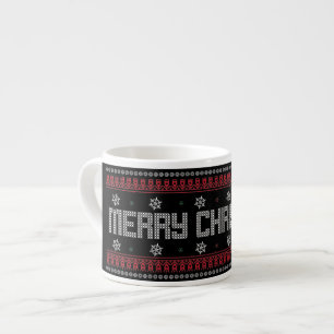 Funny Ugly Merry Christmas pattern Espresso Cup