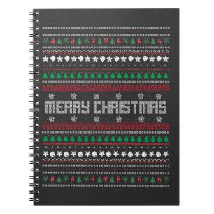 Funny Ugly Merry Christmas pattern Notebook