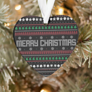 Funny Ugly  Merry Christmas pattern Ornament