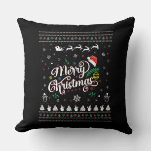 Funny Ugly Merry Christmas Throw Pillow