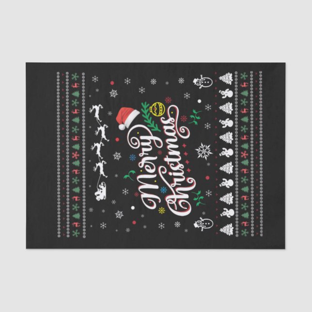 Funny Ugly  Merry Christmas Tissue Paper (Front)