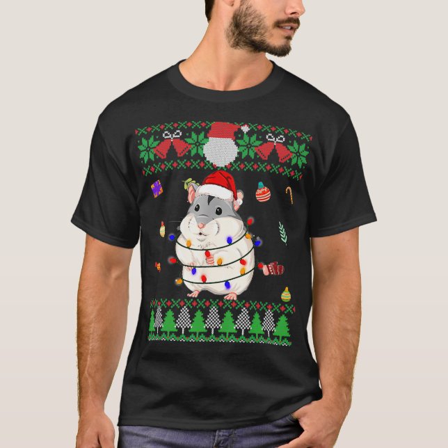 Funny Ugly Sweater Christmas Animals Santa Hamster (Front)