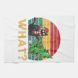 Funny Ugly Sweater Christmas Shirt Naughty Cat San Kitchen Towel