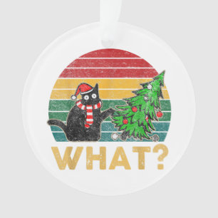 Funny Ugly Sweater Christmas Shirt Naughty Cat San Ornament