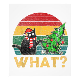 Funny Ugly Sweater Christmas Shirt Naughty Cat San Photo Print