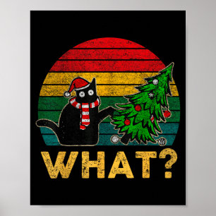 Funny Ugly Sweater Christmas Shirt Naughty Cat San Poster