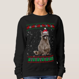 Funny Ugly Sweater Xmas Animals Christmas Raccoon