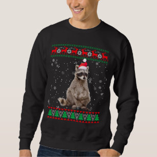 Funny Ugly Sweater Xmas Animals Christmas Raccoon