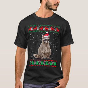 Funny Ugly Sweater Xmas Animals Christmas Raccoon 