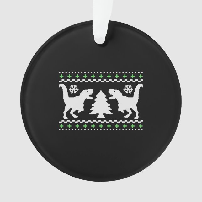Funny Ugly T REX Christmas Ornament (Front)