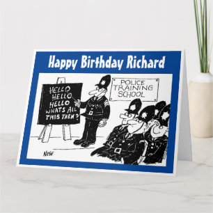 Funny UK Police Training School Carte d'anniversai