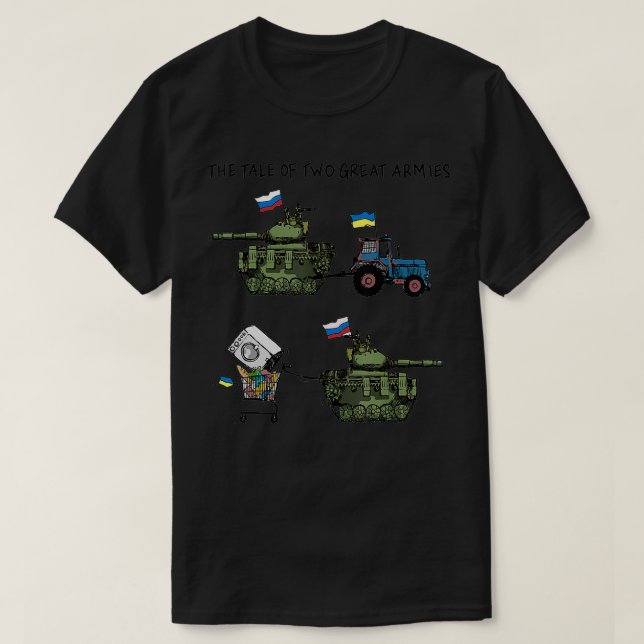Funny Ukraine Support Tractor Pulling Tank Tank Pu (Design Front)
