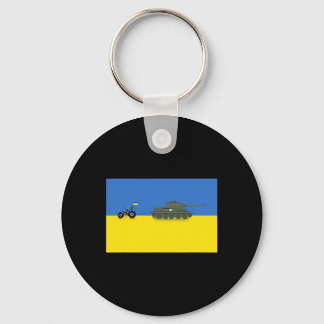 Funny Ukraine Tractor  Keychain (Front)