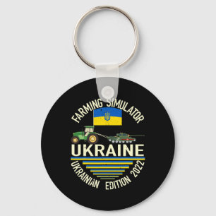 Funny Ukrainian Farmer Steals Tank Meme I Stand Wi Keychain