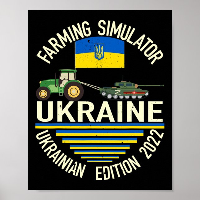 Funny Ukrainian Farmer Steals Tank Meme I Stand Wi Poster (Front)