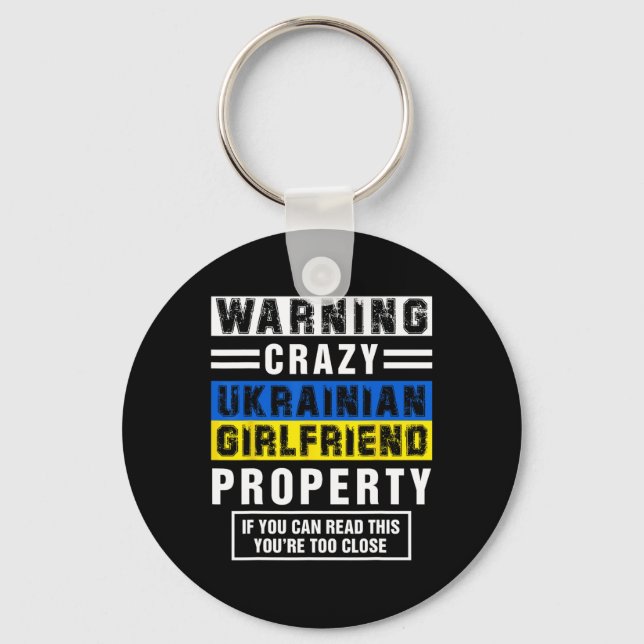 Funny Ukrainian Girlfriend Quotes Sayings Boyfrien Keychain (Front)