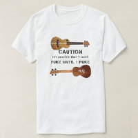 Funny Ukulele Caution Uke Until I Puke T-Shirt