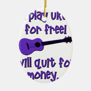 Funny Ukulele Ceramic Ornament