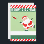 Funny Ultimate Frisbee Holiday Card<br><div class="desc">Funny ultimate frisbee Christmas card featuring Santa ultimate player. Edit text to add your name.</div>