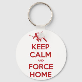 Funny Ultimate Frisbee- Keep Calm and Force Home Keychain