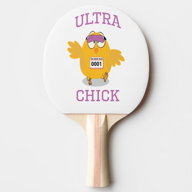 Funny Ultra Chick Runner Ping Pong Paddle (Front)