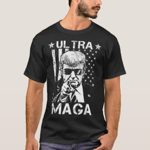 Funny Ultra Maga Vintage American Flag Ultra-Maga  T-Shirt