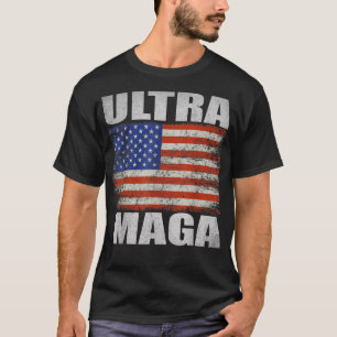 Funny Ultra Maga Vintage American Flag Ultra-Maga T-Shirt