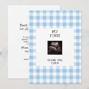 Funny Ultrasound Blue Baby Shower Thank You Invitation