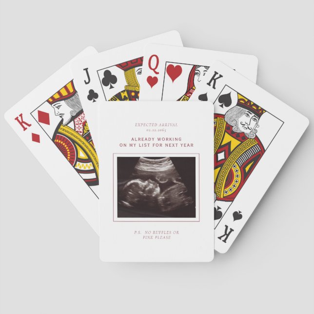 Funny Ultrasound Photo Stocking Stuffer Playing Cards (Back)