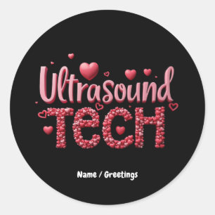 Funny Ultrasound Tech Valentine's Day Ideas  Classic Round Sticker