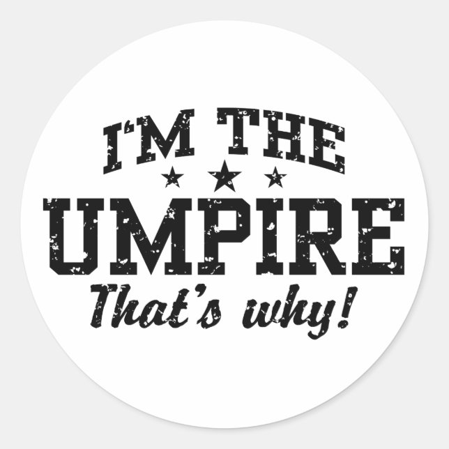 Funny Umpire Classic Round Sticker (Front)