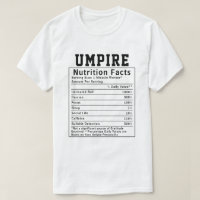 Funny Umpire Nutrition Facts Sports Official Gift