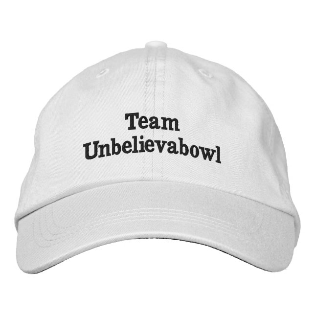Funny Unbelievabowl Lawn Bowls Team Name, Embroidered Hat (Front)