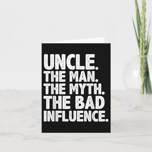Funny Uncle Design For Uncle Men First Time Uncle  Card (Front)