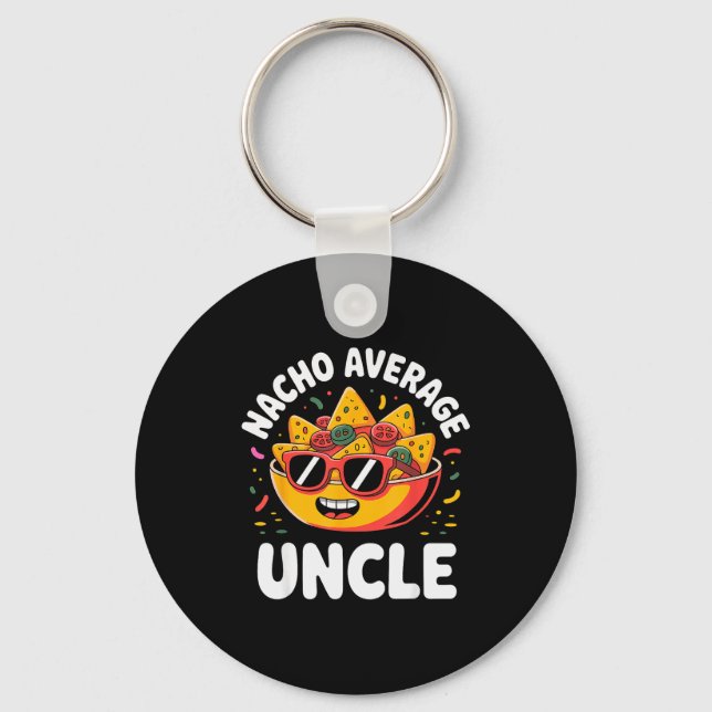 Funny Uncle Design For Uncle Men First Time Uncle  Keychain (Front)