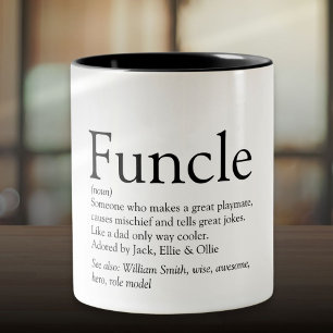 Funny Uncle Funcle Definition Saying Two-Tone Coffee Mug