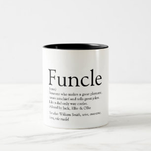Funny Uncle Funcle Definition Saying Two-Tone Coffee Mug