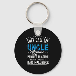 Funny Uncle Gift Shirt, Uncle Partner In Crime Keychain