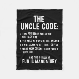 Funny Uncle Gifts By Design Tee Company Uncle Code Fleece Blanket