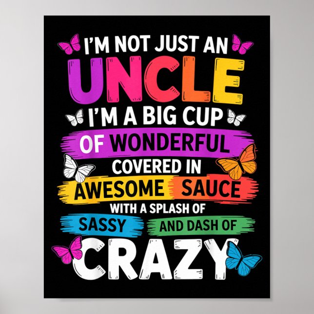 Funny Uncle Quote Sy Cool Uncle Men  Poster (Front)