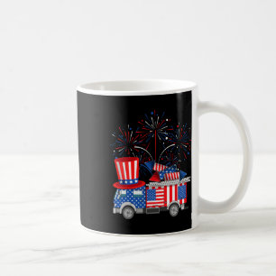 Funny Uncle Sam Firetruck And Fireworks Usa Flag 4 Coffee Mug