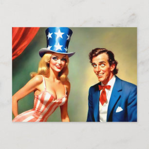 Funny Uncle Sam USA Postcard