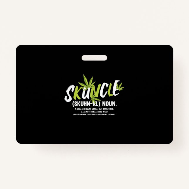 Funny Uncle Weed Smoker Skuncle Uncle Lover Gift Badge (Front)