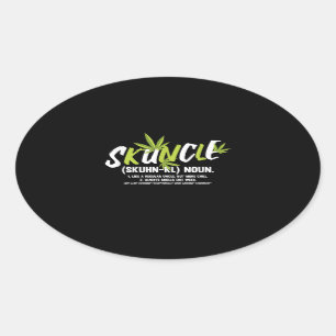 Funny Uncle Weed Smoker Skuncle Uncle Lover Gift Oval Sticker